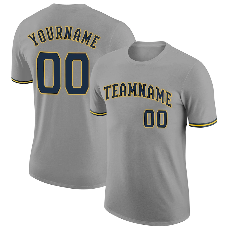 gray_0140.webp Custom Gray Navy-Gold Performance T-Shirt - Image 1